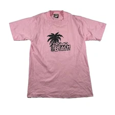 Vtg 90s Pismo Beach California Shirt S Pink Graphic Screen Stars Single Stitch
