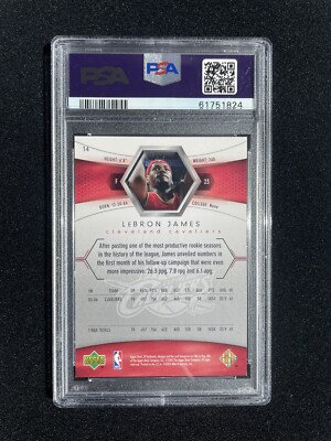 2004-05 SP Authentic LeBron James PSA 9 MINT #14 Cleveland
