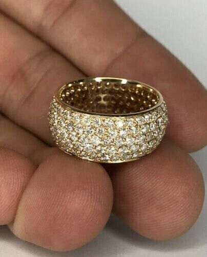 2Ct Round Moissanite Men's Wedding Band in 14K Yellow Gold Plated-image