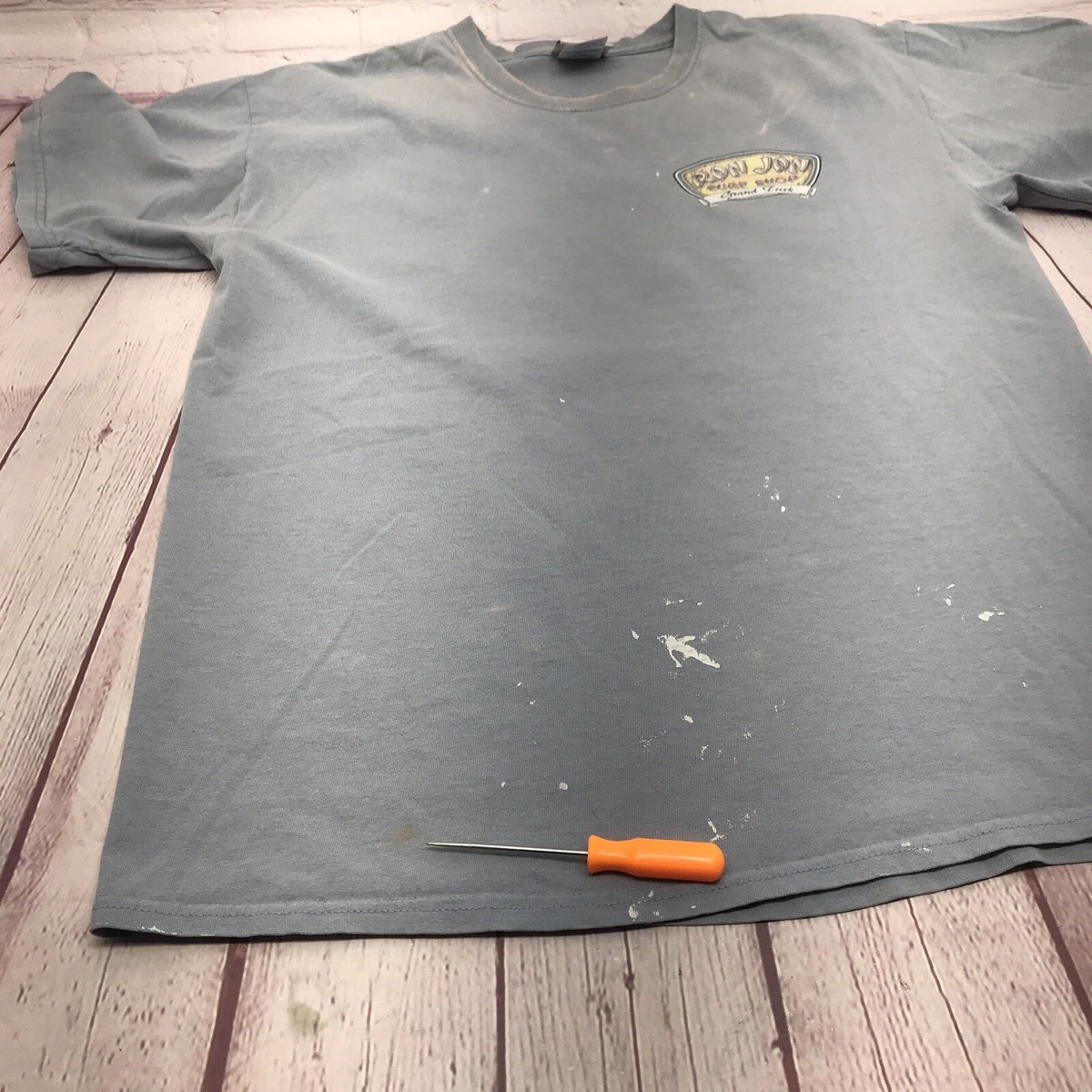 Ron Jon Surf Shop T-Shirt Men's Large Short Sleeve Grand Turk. Faded Green View 6
