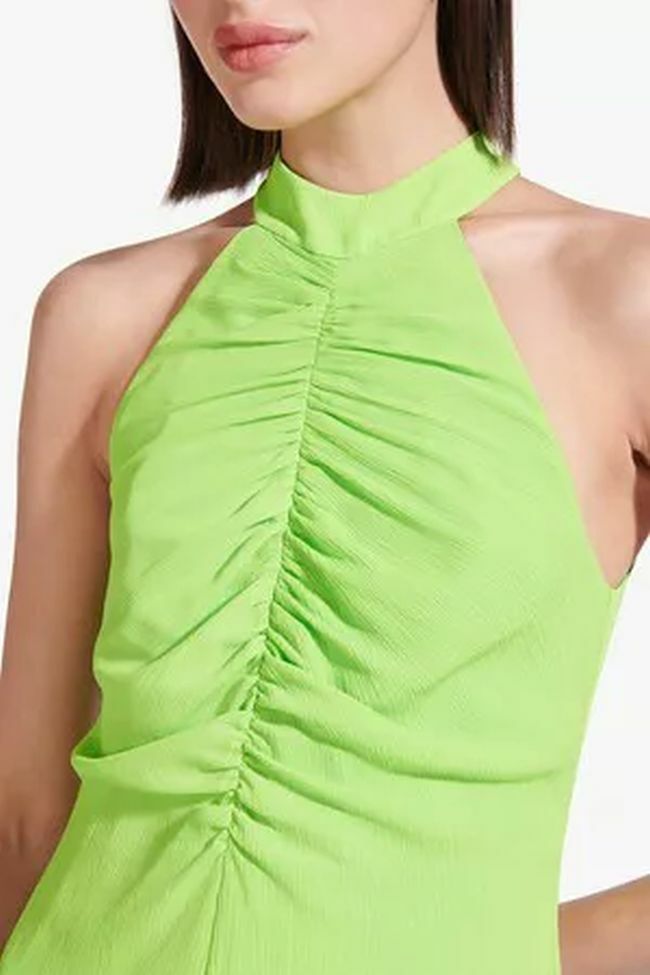 NWT STAUD Coastal Ruched Maxi Dress Key Lime Green 10 $295 | eBay