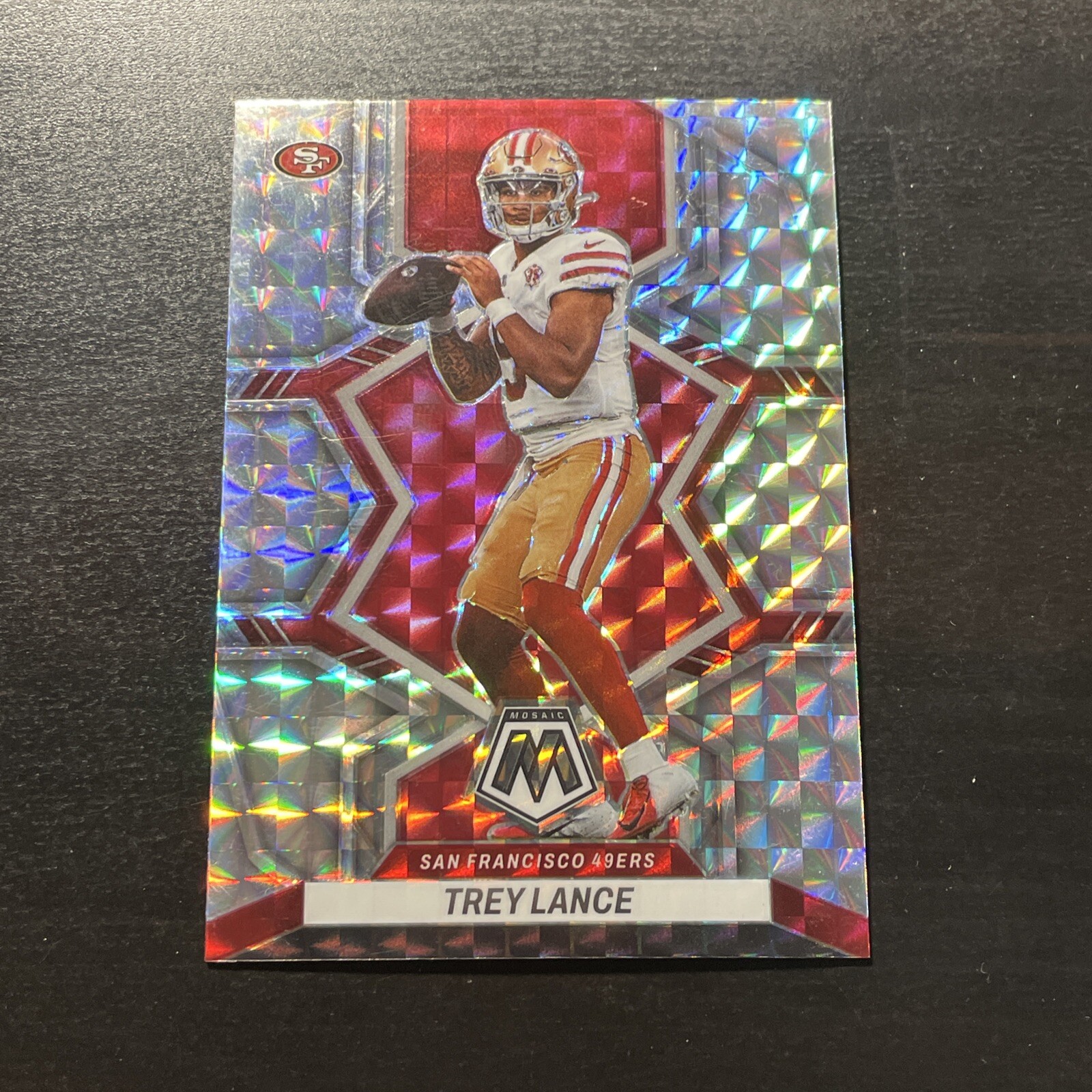 Football Card -- 2022 Panini Mosaic Silver Prizm #175 Trey Lance