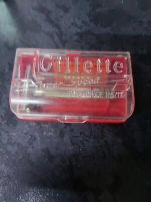 Vintage Gillette Super Speed mit 5 unbenutzten Durex Klingen (NOS)