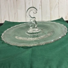 VTG FOSTORIA Century Elegant Clear Glass  Serving Plate 11.25 Glows Slightly
