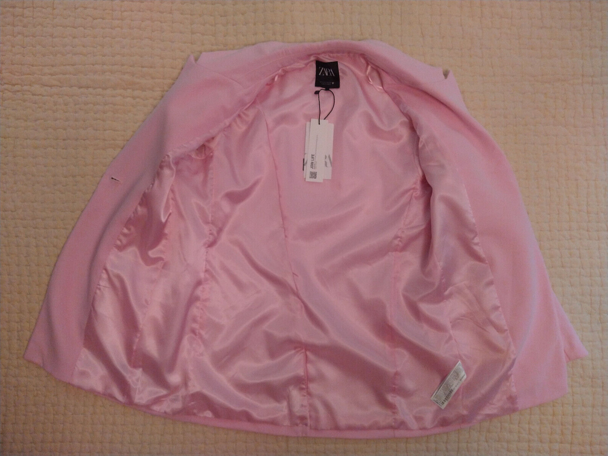 SAKURA1029★ NWT ZARA WOMEN'S ASYMMETRIC SEAM LONG BLAZER JACKET PASTEL