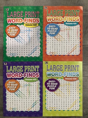 Lot of 4 Kappa Large Print Word Finds Vol 430 / 431 / 432 / 433 Over 300 Puzzles