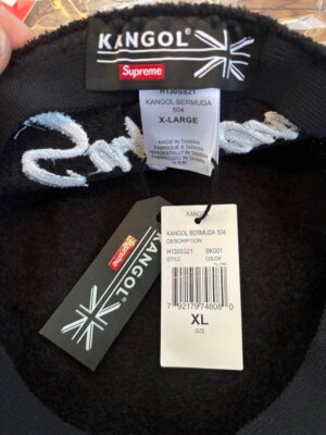 SUPREME KANGOL BERMUDA 504 HAT logo color BLACK size XLARGE