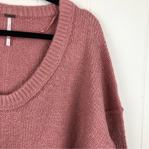 Free People Womens Sweater Brookside Tunic Oversized Pink Alpine Rose Small - Picture 3 of 10