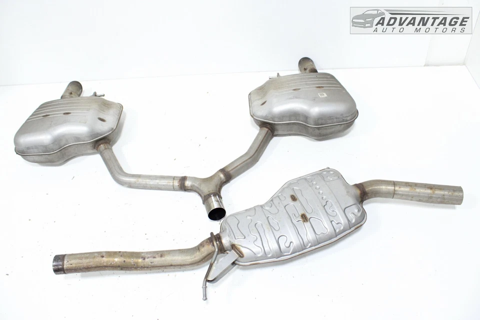 2017-2018 AUDI A4 QUATTRO B9 2.0L EXHAUST PIPE RESONATOR W/ MUFFLERS & TIPS OEM - Image 2 of 4