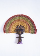 Handmade Traditional African Ashanti Fan - Primitive Art with Fertility Idol.