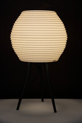 Akari inspirierte Designer Tischlampe japanischer traditioneller Stil papierähnliche Atmosphäre