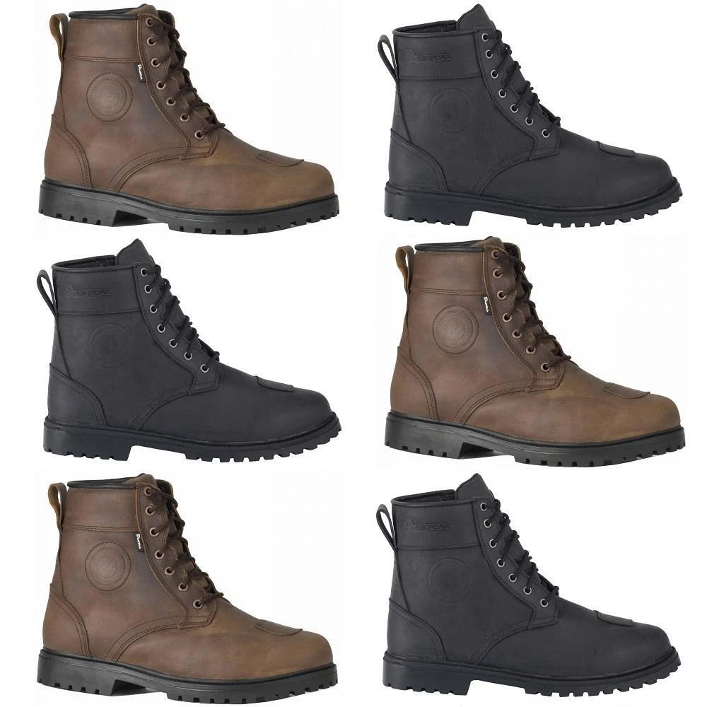 Diora Renegade Waterproof Touring Motorcycle Boots Vintage Short Shoes Brown