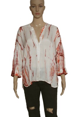 Chemise Tara Blouse Tie Dye Printed Top Zadic & Voltaire Pink Dolman New Small S