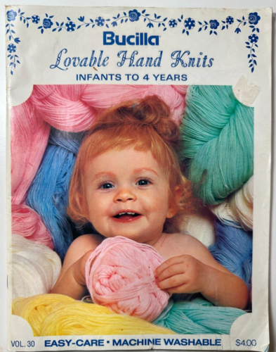 1968 Bucilla LOVEABLE HAND KNITS Infants-4ys Sweaters Blankets Dresses Coats V30 - 第 1/13 張圖片
