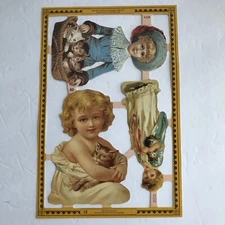 Mamelok Victorian Children Embossed Die Cut Sheet 9 x 6 In A124 1996 Vintage