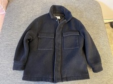 Zara Boys Black Wool Blend Full Zip Coat Size 8-9