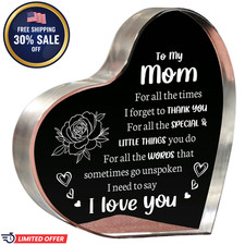 Mom Gifts for Mother's Day, I Love You Mom Acrylic Keepsake Birthday Gifts NEW 