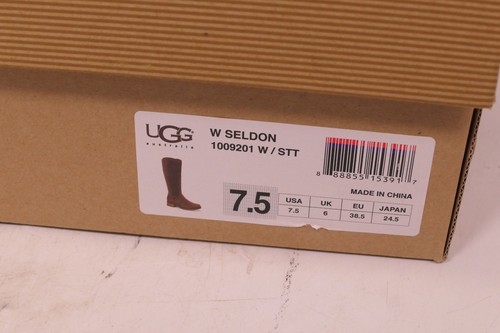 Ugg Womens Seldon 1009201 Tall Brown Distressed Leather Zipper Boots Size 7.5M - Picture 7 of 11