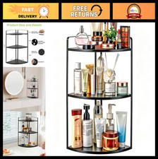 3 Tier Corner Bathroom Organizer - Makeup Countertop Storage Shelf, Large Capa