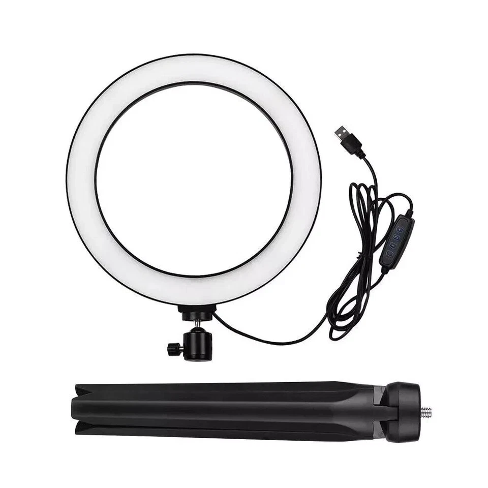 10INCH LED Selfie Ring Light with Tripod Stand & Mobile Phone Holder Makeup Live - Image 4 of 4