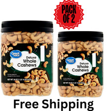 Great Value Deluxe Whole Cashews, 30 oz pack of 2
