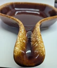Hull pottery vintage brown drip glaze open skillet serving tray ovenproof USA