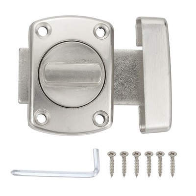 Für Rotate Bolt Latch, 2.2'' Zinksicherheitsschloss beidseitig, silber