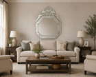 Venetian Silver Octagon Framed Wall Mirror, Wall Mounted Vertical Orientation — photo 2