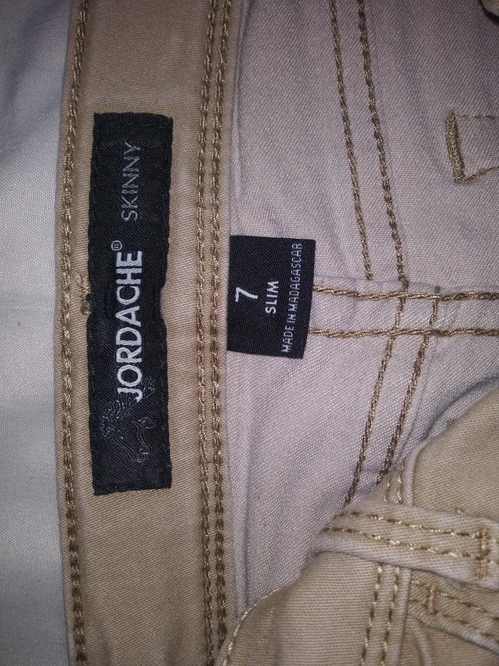 Jeans Jordash Caqui Niñas Talla 7 Cintura Ajustable Con Bolsillos Foto 4 de 4