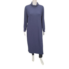 Women with Control Women's Blue Long Sleeves Mock Neck Midi Dress Size Large