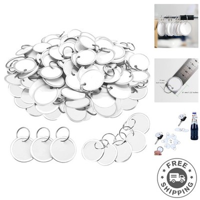 Efficiently Identify Your Keys with 180 Round White Tags - Metal Rim Included
