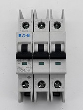 Eaton FAZ-C50/3-NA 3 Pole Unit Circuit Breaker, 50A, 240V, C Trip Curve