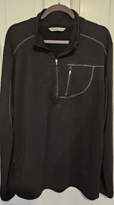Tasc Mens Cloud French Terry 1/4 Zip Mid-Weight Black Size  XXL Pullover