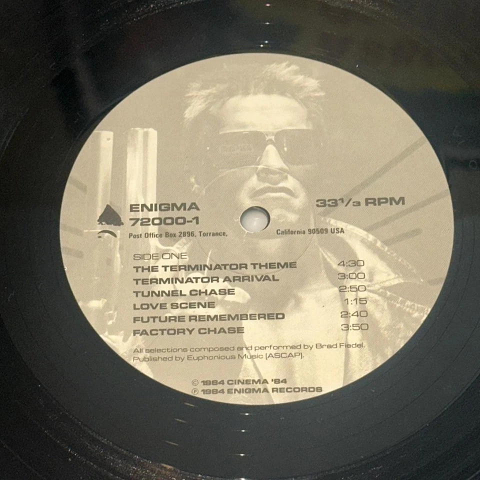 The Terminator Movie Score Soundtrack Orig LP Vinyl PLAY TESTED! Cameron Fiedel - Image 3 of 4