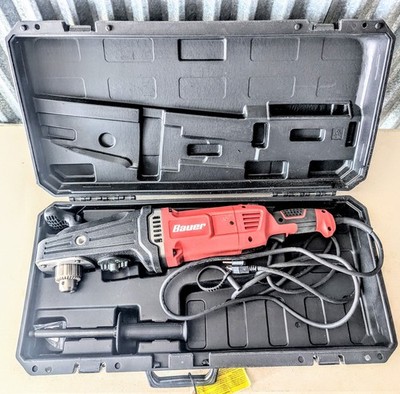Bauer Right Angle Drill Kit Heavy Duty 13 Amp 2 Speed 1/2 Inch 1695E-B