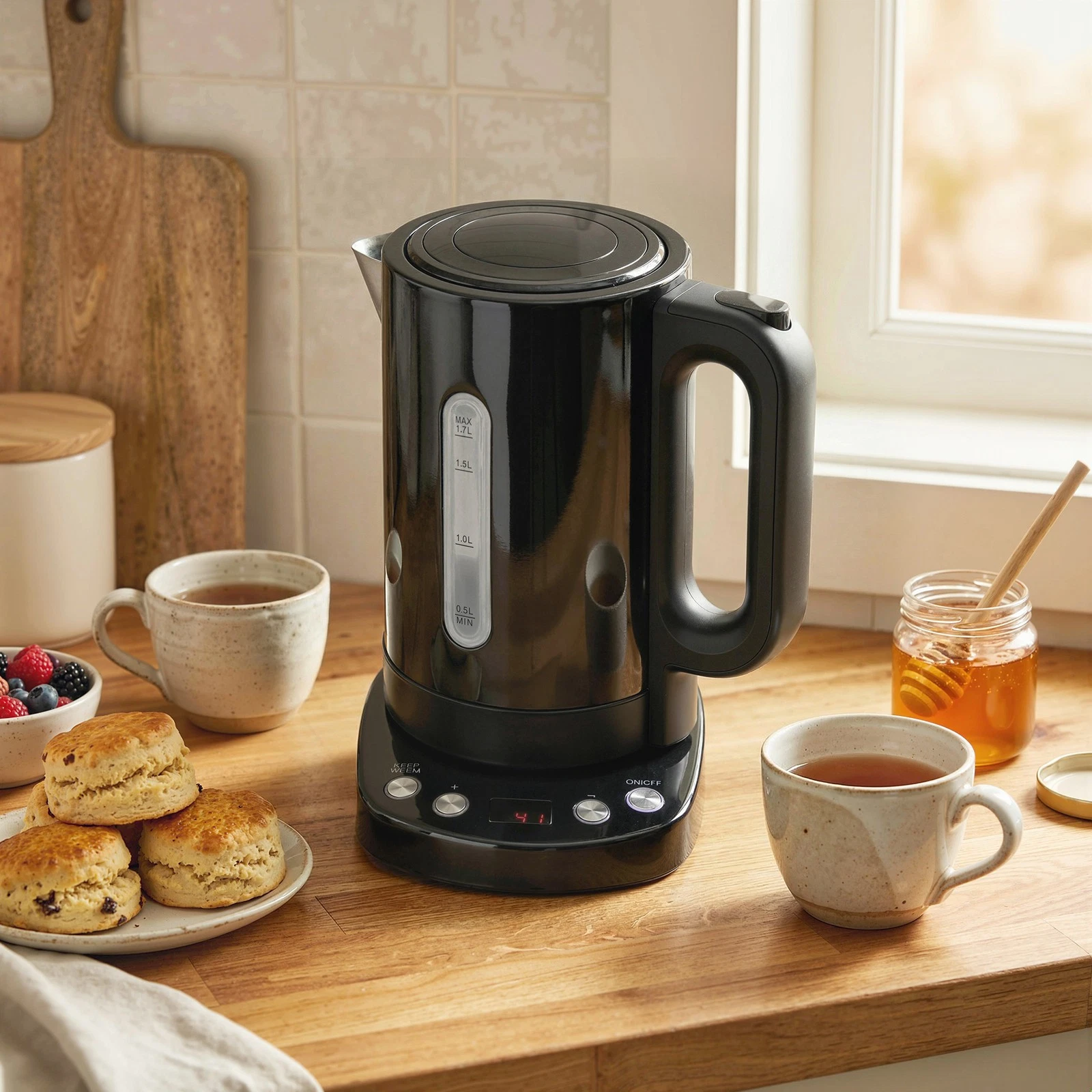 HOMCOM Electric Kettle, 1.7L Fast Boil, 3kW w/ Strix Thermost Refurbished