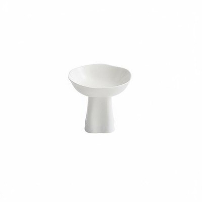 Hoher Fuß Dessertteller elegantes Design Keramik Blumenform Schale pflegeleicht