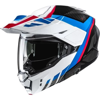Motorrad Helm L - HJC i80 Imes Klapphelm mit Sonnenblende weiß-blau-rot - Bild 1 von 3