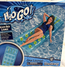 Bestway H2O GO Inflatable Beach Bed Lounge Pool Float 69 x 25 x 10 in