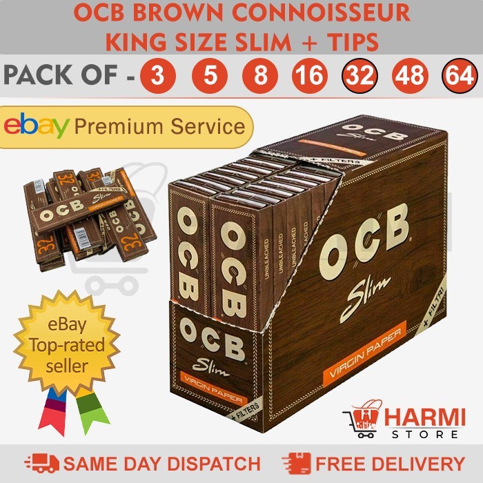OCB Marrón Connoisseur King Size Slim + Puntas | Harmi Store