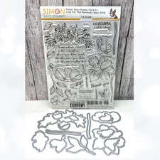 Simon Says Stamp LOOK FOR THE RAINBOW Flowers Birds 6x8 Rubber Stamps Dies