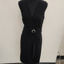 H&M Black Wrap Mid Dress Size 6