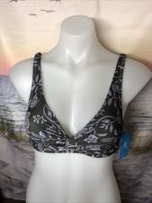 NWT Cupshe One Piece Bikini Top Extra Small Green Floral Purple