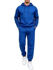 Blue Track Suits Mens Long Sleeve Sweatsuit Men's Casual Jogging Hoodie And S...