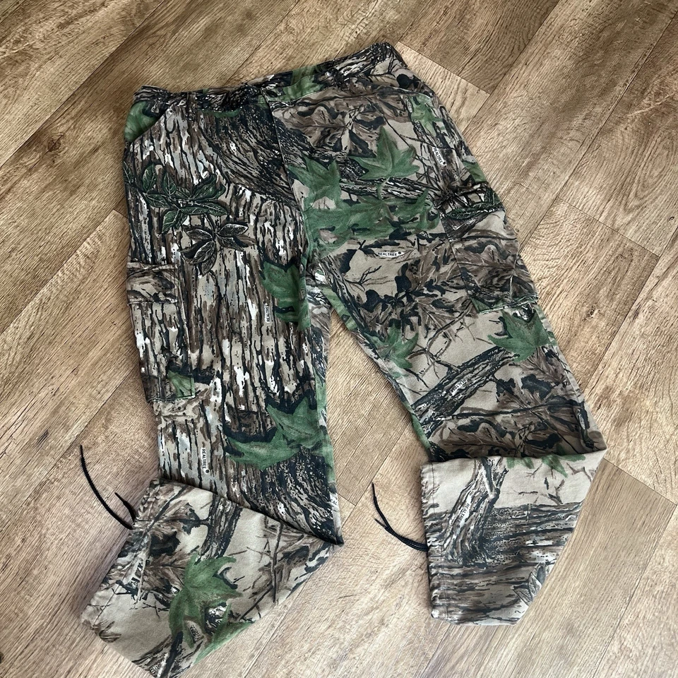 Calça Camuflada Masculina Vintage Duxbak Felted Realtree XL Carga Cintura Ajustável EUA - Imagem 2 de 4