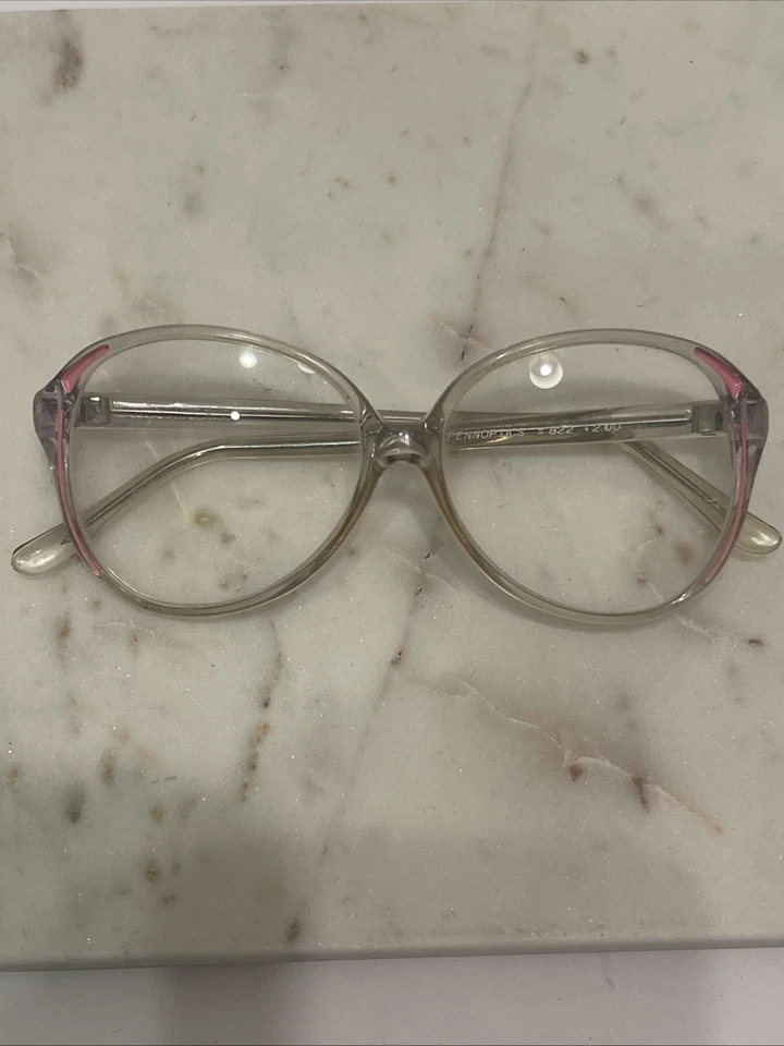 Vintage Clear PINK Grandma Core Eyeglasses Frames Chic 70s Retro Pennoptics - Image 2 of 4