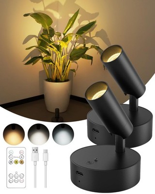GOODEA Spotlights Indoor with Remote, 3000mAh Rechargeable Battery Plant Spotlig