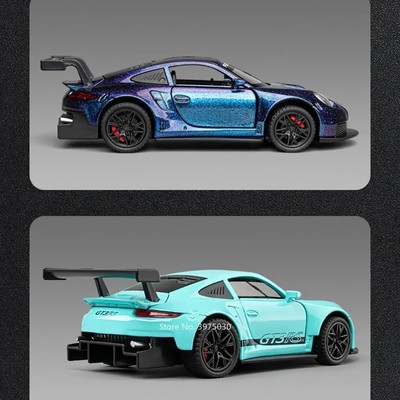 1:36 Porsche 911 GT3 RS Diecast Model Car - Pull-Back Opening Doors Toy Vehicle
