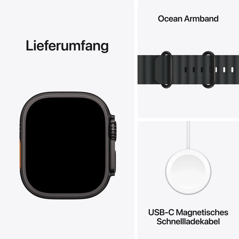 Apple Watch Ultra 3 Black Titan 49mm Black Ocean Band Neu original versiegelt - Bild 3 von 4