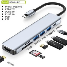 USB C Hub 5 Port 4K HDMI PD Fast Charge USB 3.0 Dock for MacBook Laptop